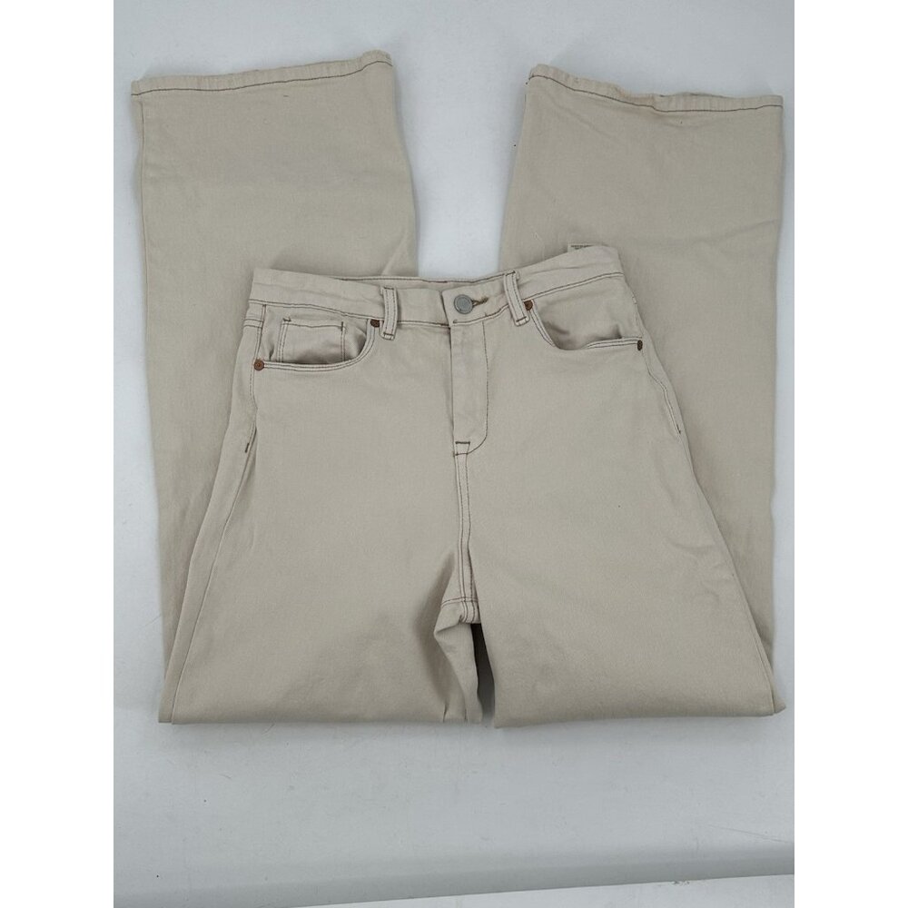 Blank NYC The Franklin High Rise Jeans Rib Cage Wide Leg Beige Denim W28 L31.5